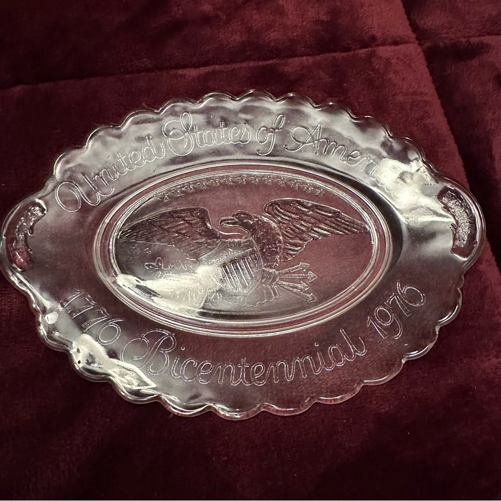 Avon Bicentennial Americana Glass Plate Vintage